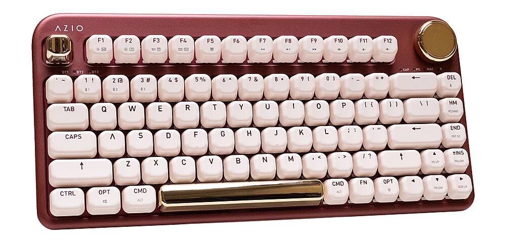 Angle. AZIO - IZO Wireless Mechanical Blue Clicky Switch Keyboard - Baroque Rose.