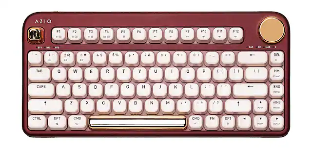 Front. AZIO - IZO Wireless Mechanical Blue Clicky Switch Keyboard - Baroque Rose.