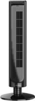 Lasko - 3-Speed Oscillating Tower Fan with Timer and Remote Control - Black - Front_Zoom