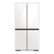 Front. Samsung - BESPOKE 23 cu. ft. 4-Door Flex Counter Depth Smart Refrigerator with Customizable Panel - White Glass.