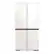 Front. Samsung - BESPOKE 23 cu. ft. 4-Door Flex Counter Depth Smart Refrigerator with Customizable Panel - White Glass.