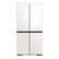 Front. Samsung - BESPOKE 29 cu. ft. 4-Door Flex Smart Refrigerator with Customizable Panel - White Glass.