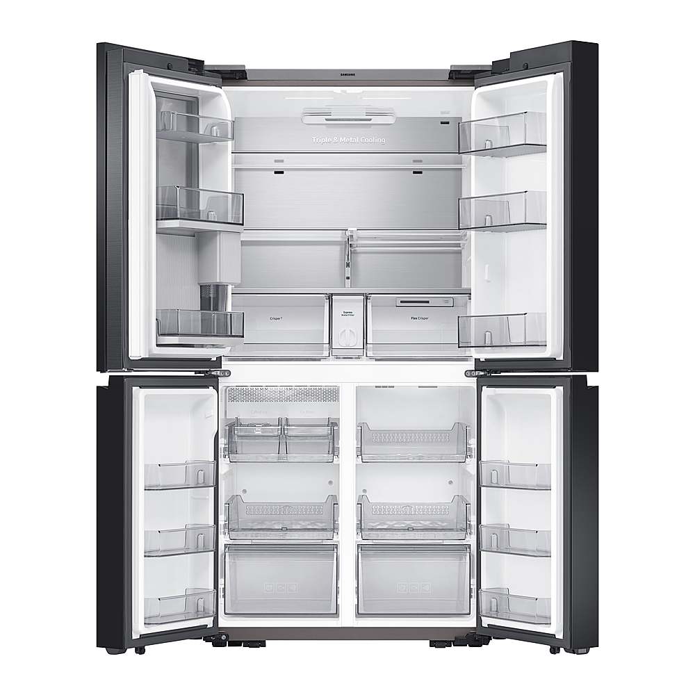 Alt View 12. Samsung - BESPOKE 29 cu. ft. 4-Door Flex Smart Refrigerator with Customizable Panel - White Glass.