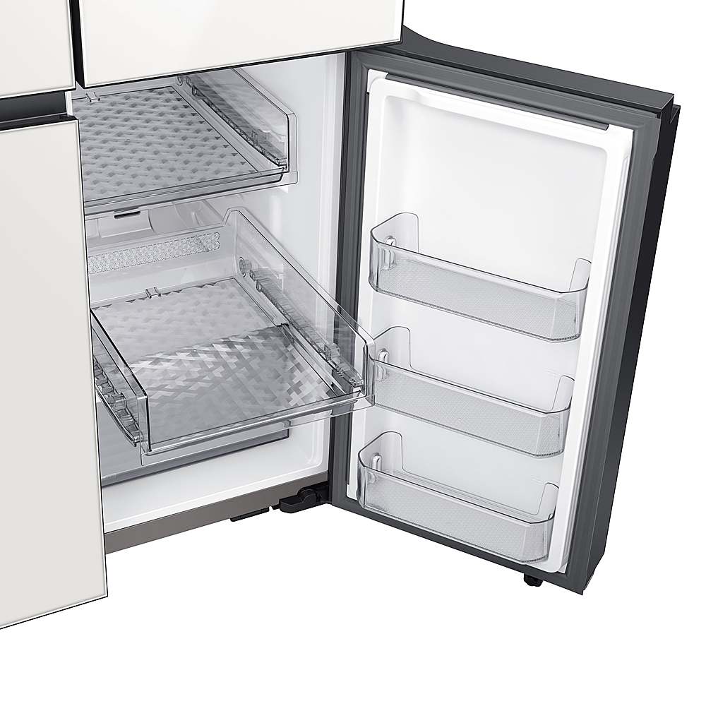 Alt View 17. Samsung - BESPOKE 29 cu. ft. 4-Door Flex Smart Refrigerator with Customizable Panel - White Glass.
