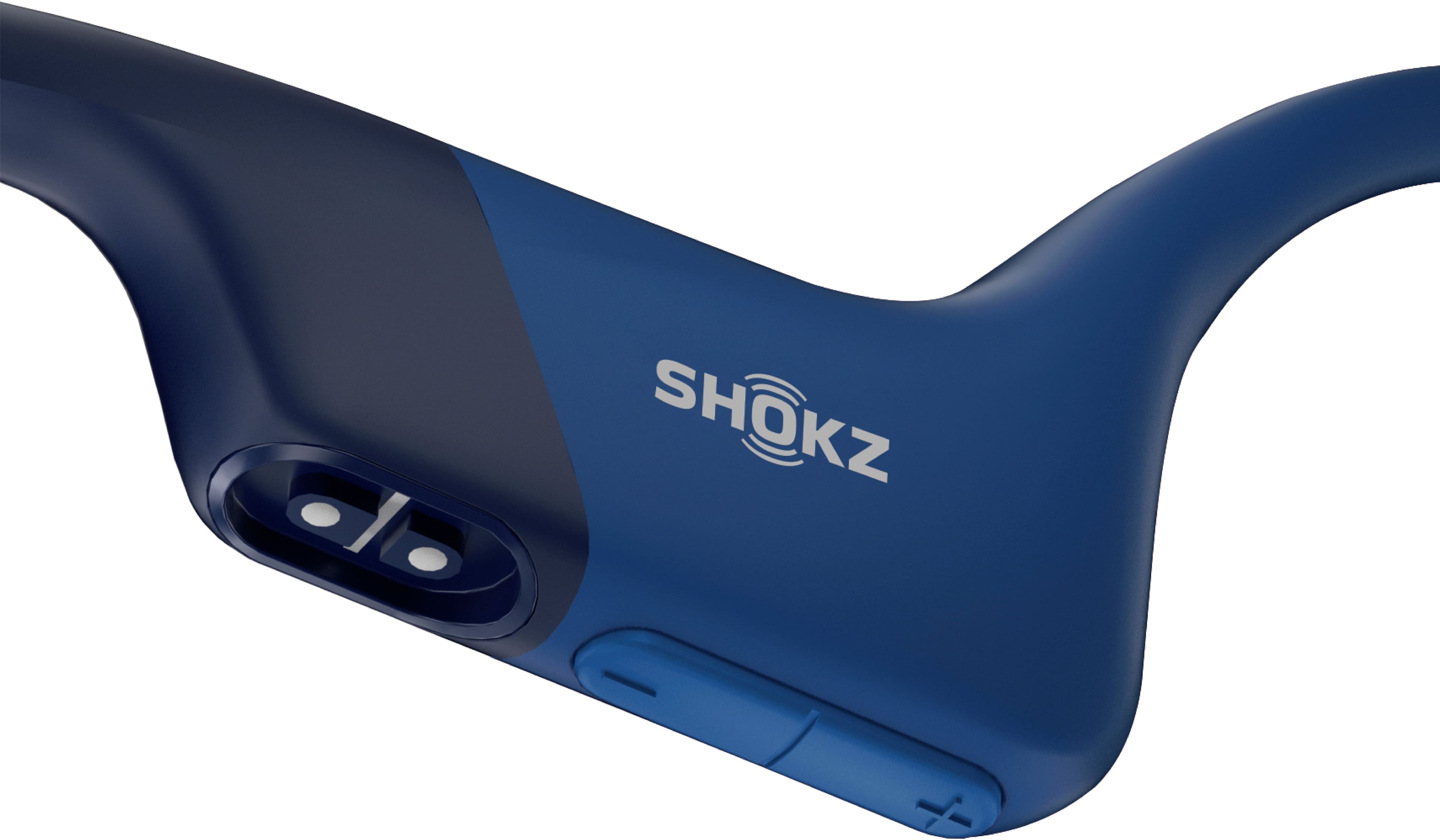 Angle. Shokz - OpenRun Bone Conduction Open-Ear Endurance Headphones - Blue.