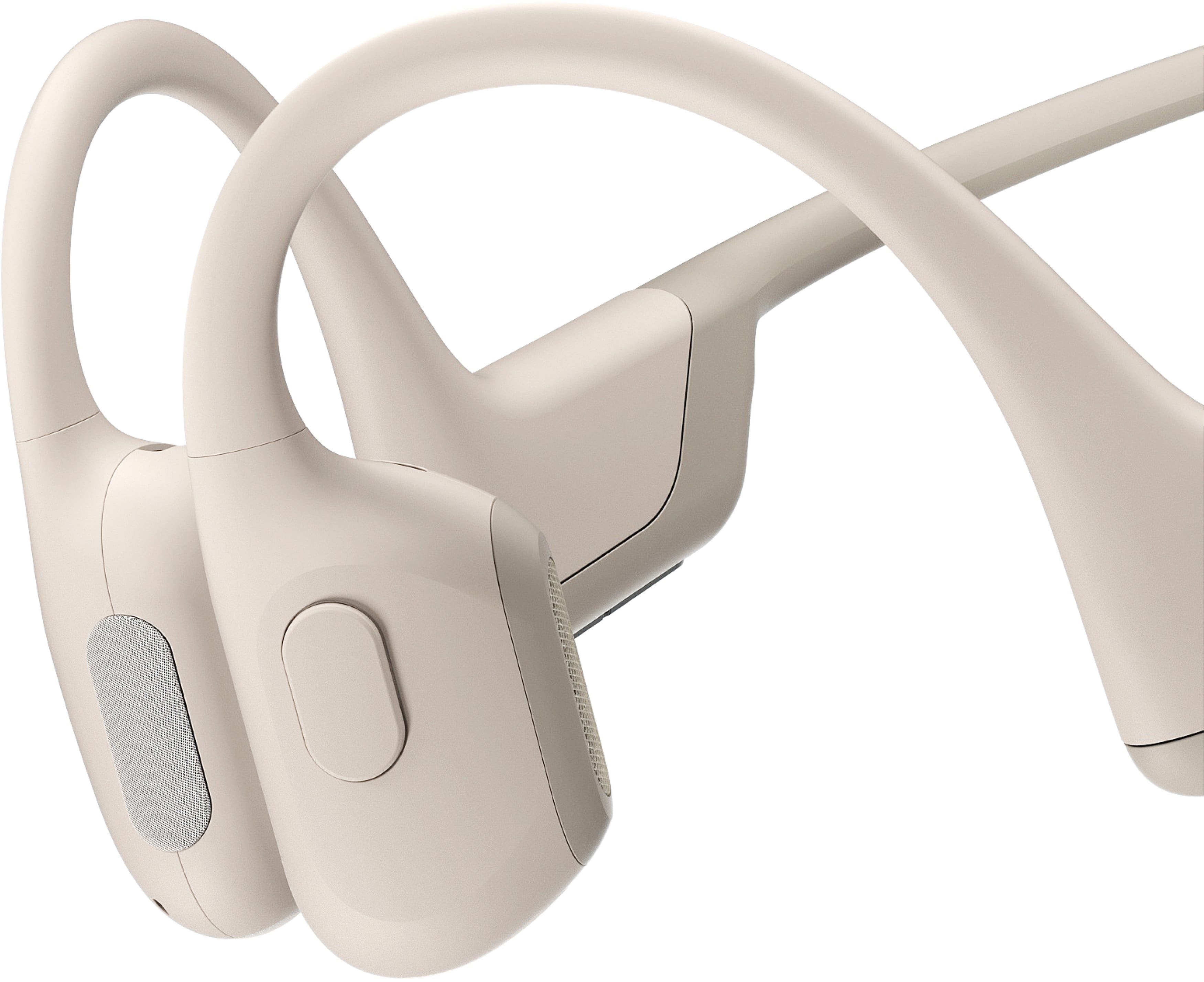 Left. Shokz - OpenRun Pro Premium Bone Conduction Open-Ear Sport Headphones - Beige.