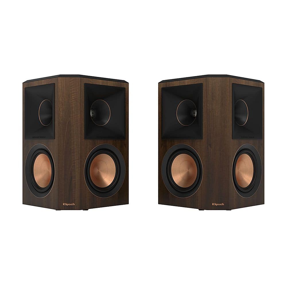 Klipsch - Reference Premiere Dual 5.25" 400-Watt Passive 2-Way Surround Sound Speaker (Pair) - walnut - Front_Zoom