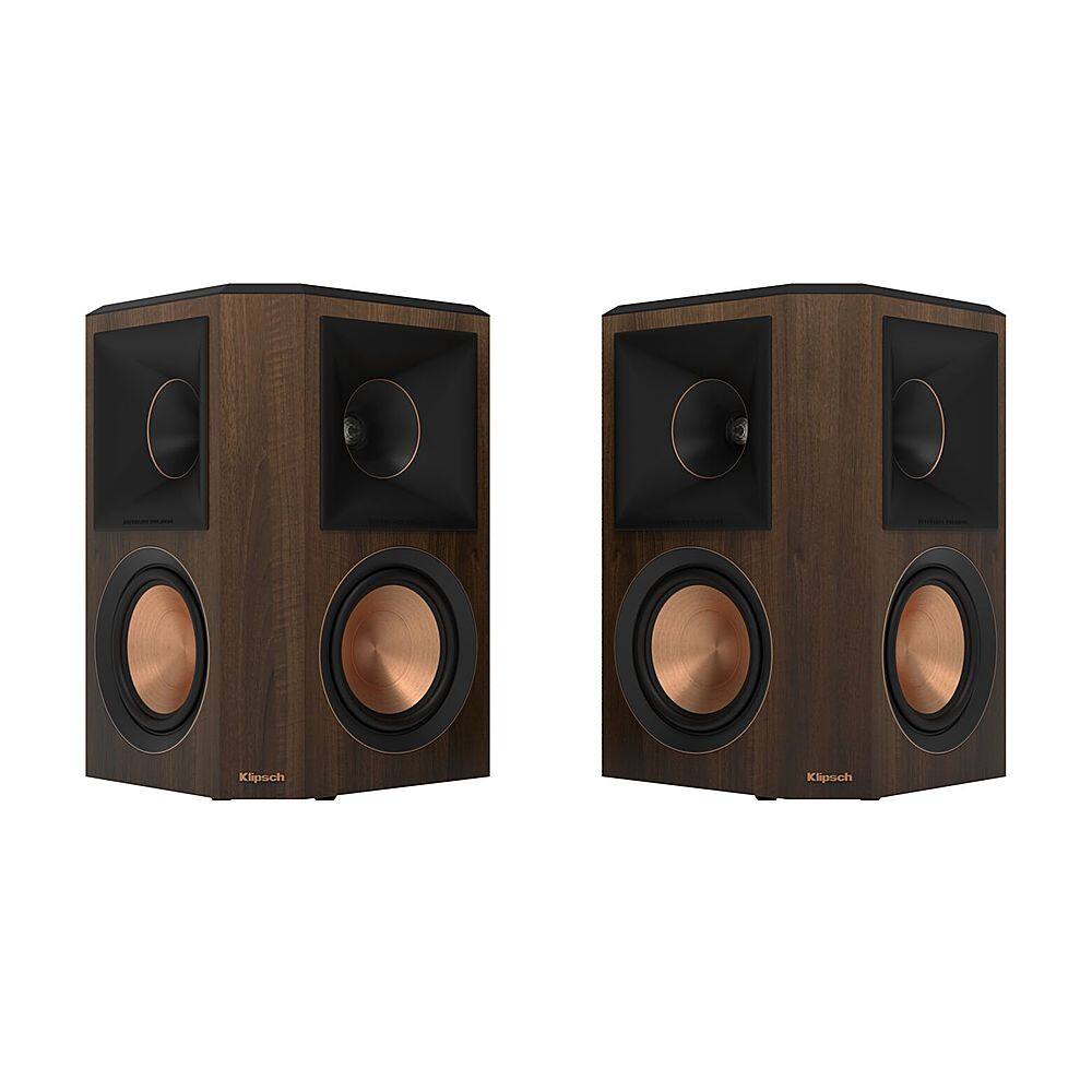 Front. Klipsch - Reference Premiere Dual 5.25" 400-Watt Passive 2-Way Surround Sound Speaker (Pair) - walnut.