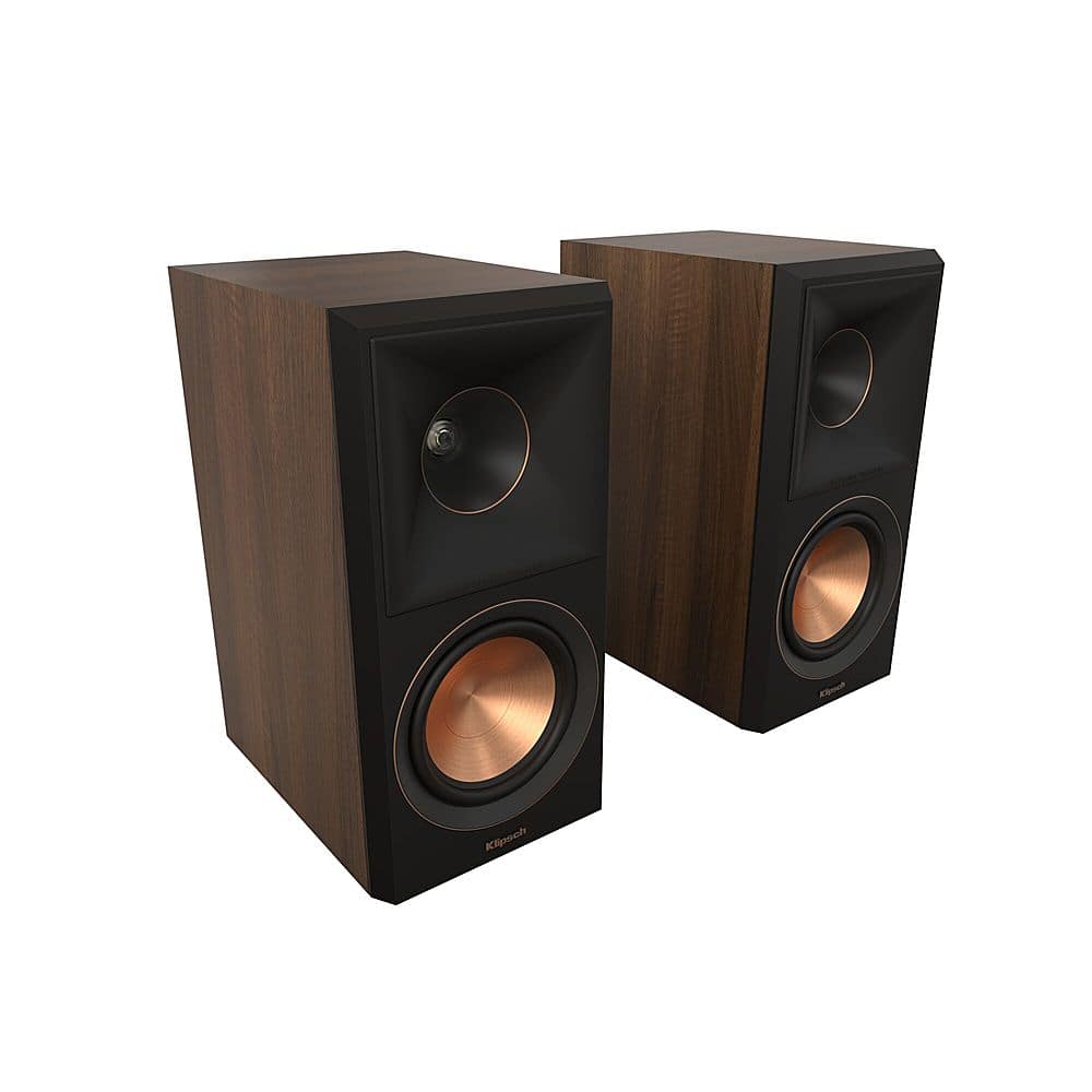 Left. Klipsch - Reference Premiere Dual 5.25" 300-Watt Passive 2-Way Bookshelf Speaker (Pair) - Walnut.