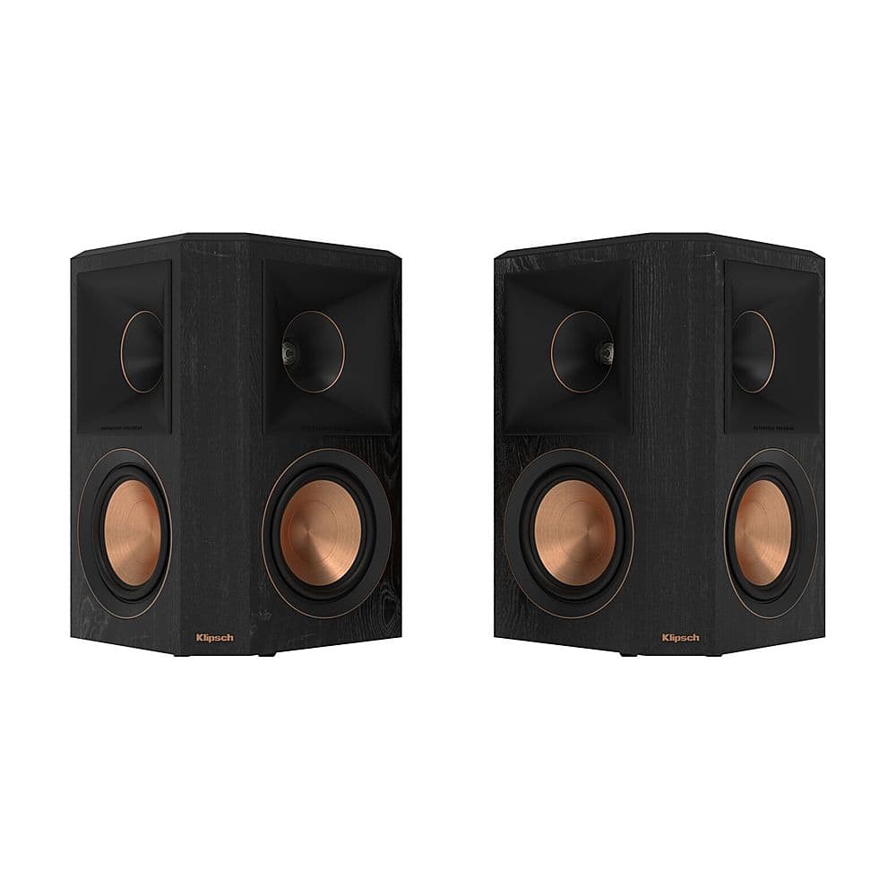 Front. Klipsch - Reference Premiere Dual 5.25" 400-Watt Passive 2-Way Surround Sound Speaker (Pair) - Ebony.
