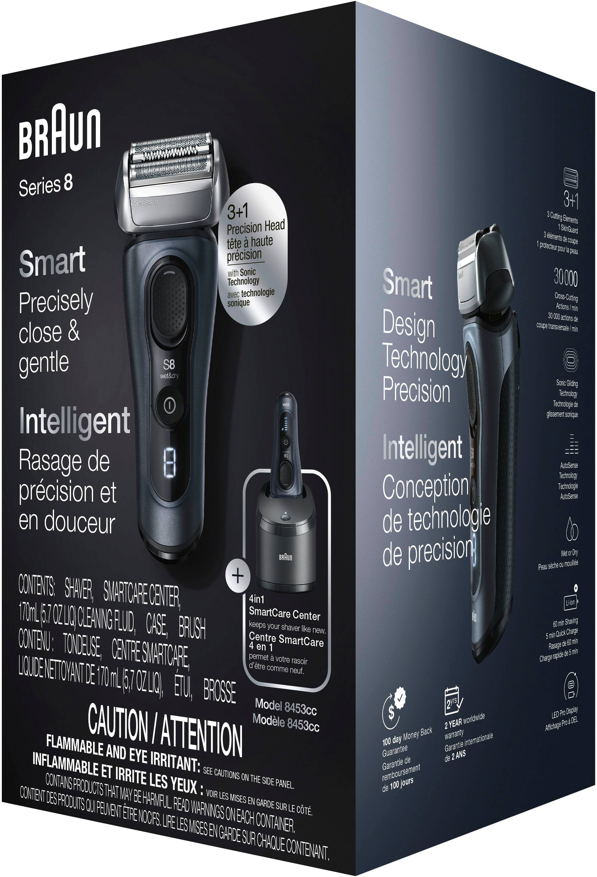 Alt View 17. Braun - Series 8 8453cc Wet/Dry Electric Shaver - Grey.