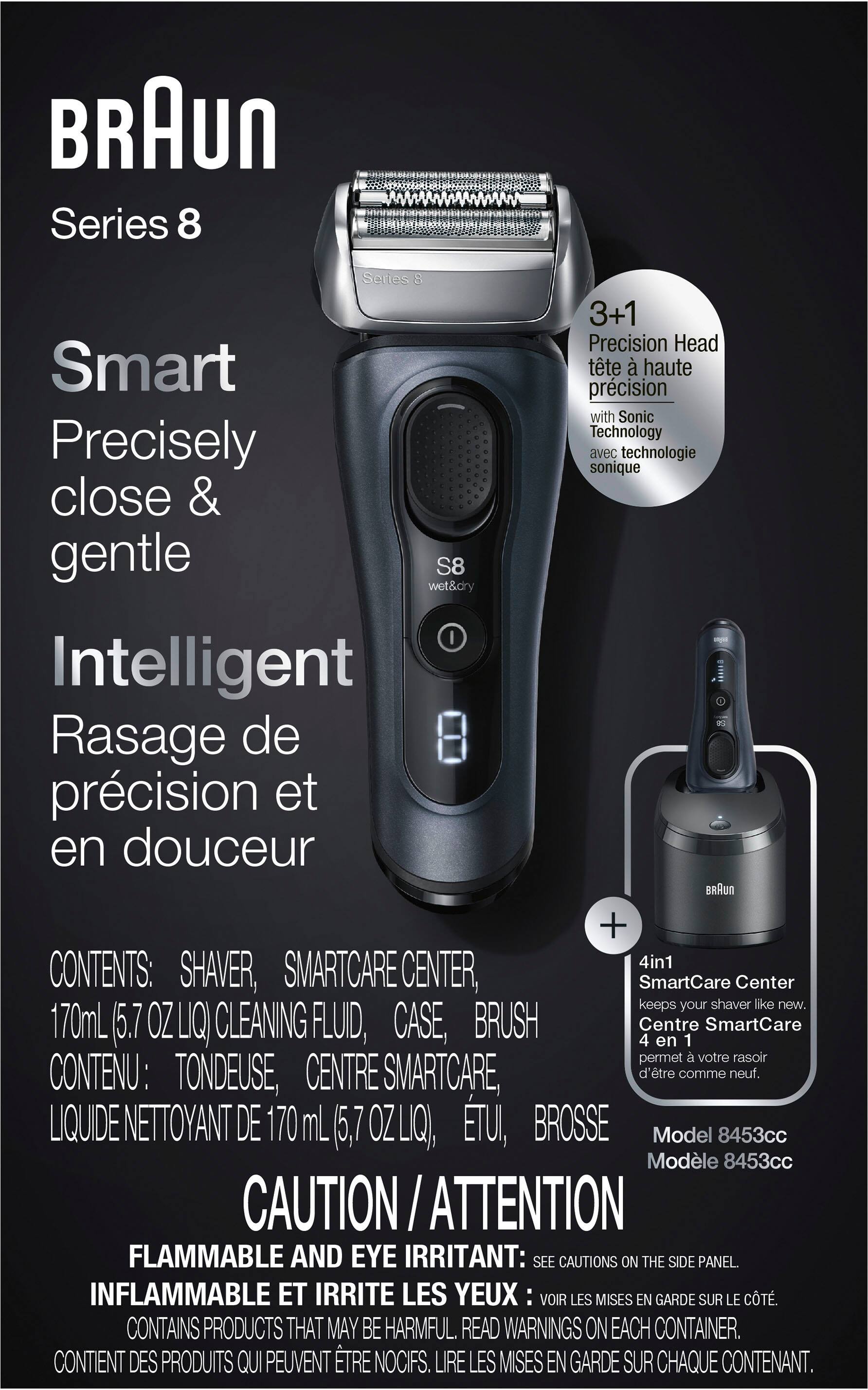 Alt View 21. Braun - Series 8 8453cc Wet/Dry Electric Shaver - Grey.