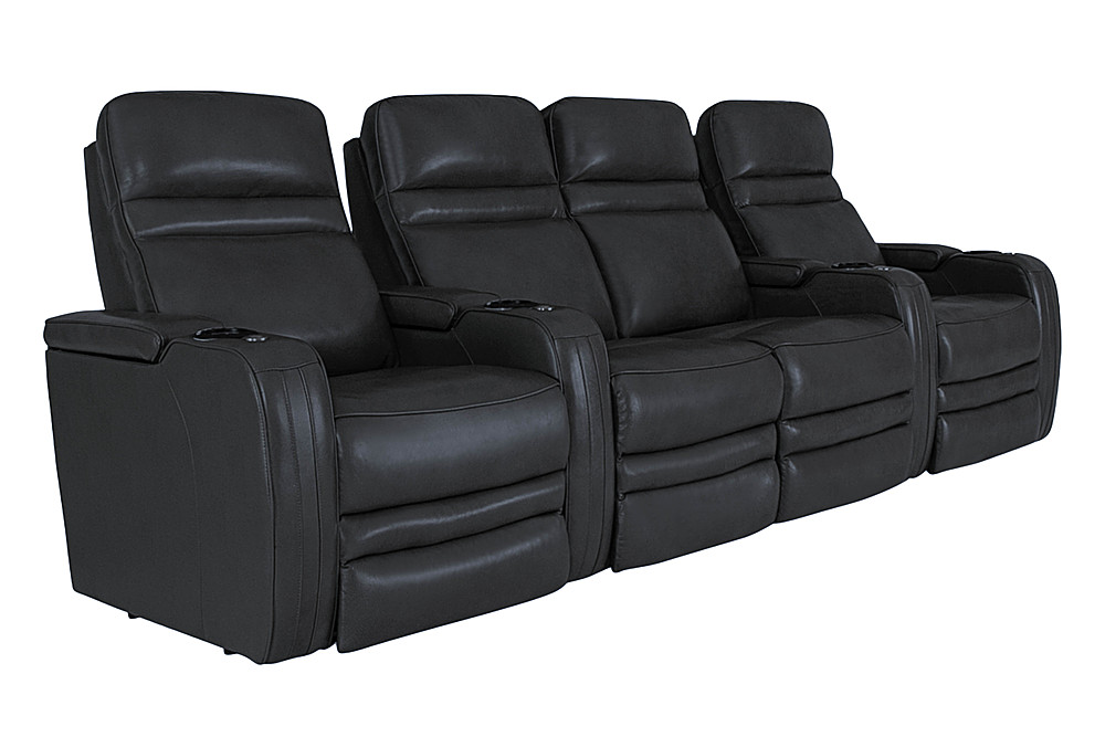 Angle View: RowOne - Cortes Straight Row Leather Power Recline Home Theater Seating 2-Arm Chair