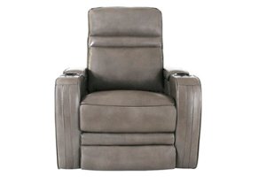 RowOne - Cortes Straight Row Leather Power Recline Home Theater Seating 2-Arm Chair - Front_Zoom