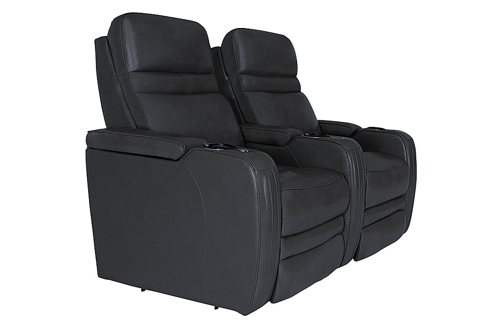 Angle View: RowOne - Cortes Straight Row Leather Power Recline Home Theater Seating 2-Chair
