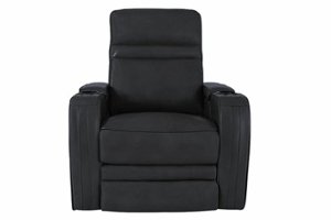 RowOne - Cortes 2-Arm Chair Leather Power Recline Home Theater Seating - Front_Zoom