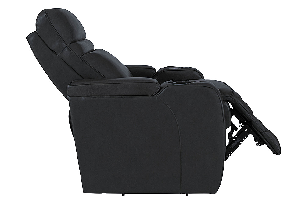 Left View: RowOne - Cortes Straight Row Leather Power Recline Home Theater Seating 2-Chair