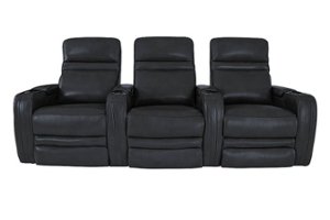 RowOne - Cortes Straight Row Leather Power Recline Home Theater Seating 3-Chair - Front_Zoom