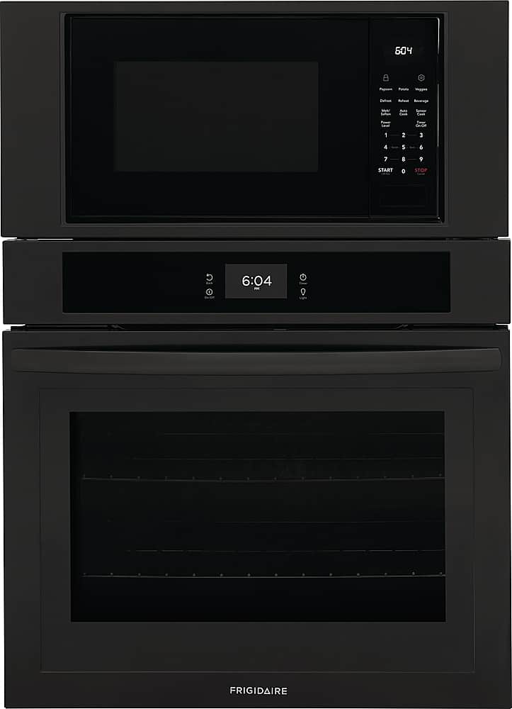 Front. Frigidaire - 30" Electric Microwave Combination Oven with Fan Convection - Black.