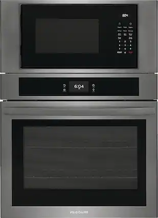 Front. Frigidaire - 30" Electric Microwave Combination Oven with Fan Convection - Black Stainless Steel.