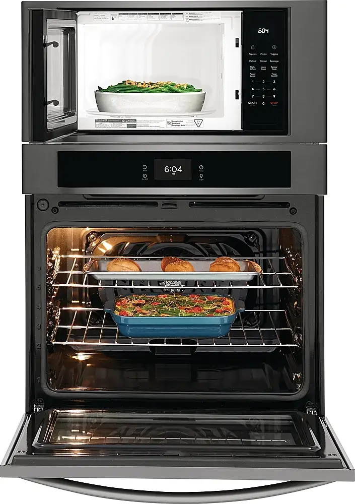 Alt View 12. Frigidaire - 30" Electric Microwave Combination Oven with Fan Convection - Black Stainless Steel.