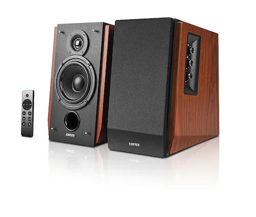 Front. Edifier - R1700BTs 2.0 Active Bookshelf Speakers - Wood.