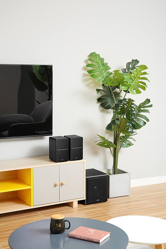 Alt View 1. Edifier - R1280DBs Powered Bluetooth Computer Speakers, Bookshelf Speakers - 42W RMS - Soundfield Spacializer - Studio Monitors - Black.