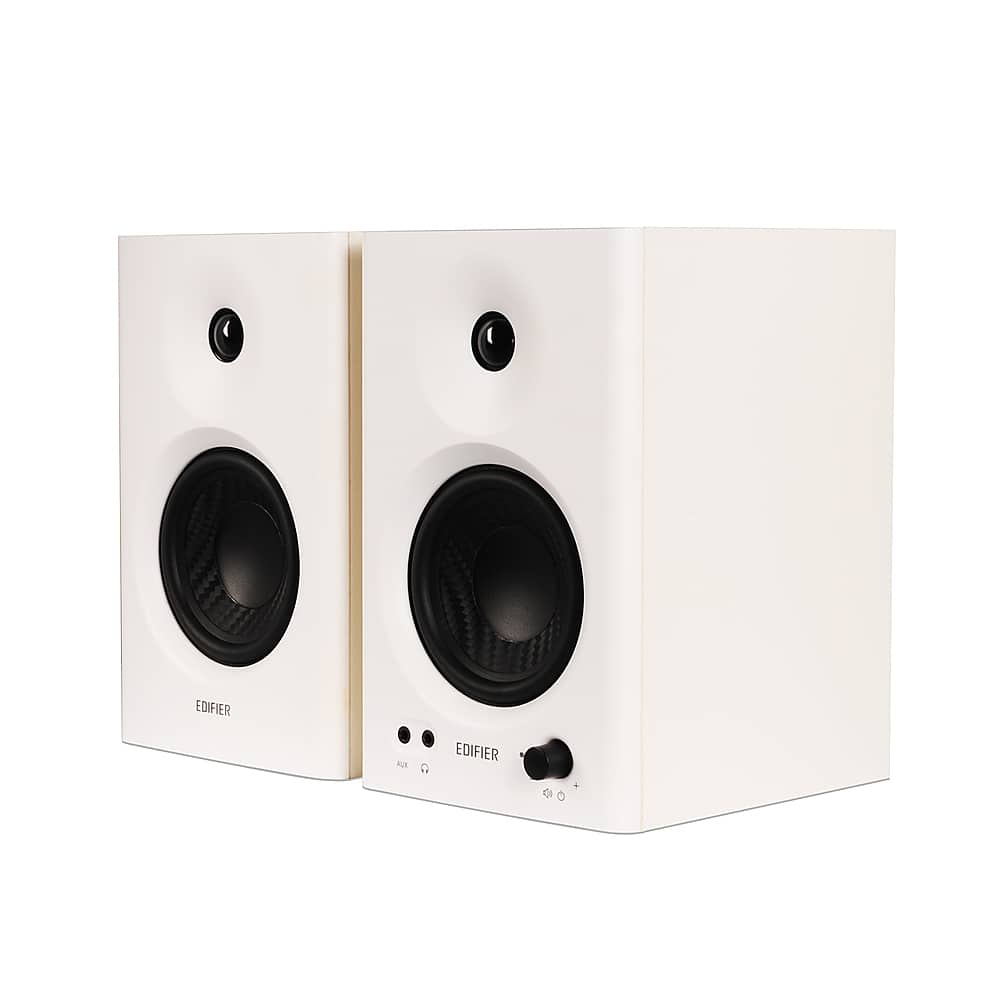 Front. Edifier - MR4 2.0 Monitor Reference Speaker System - White.