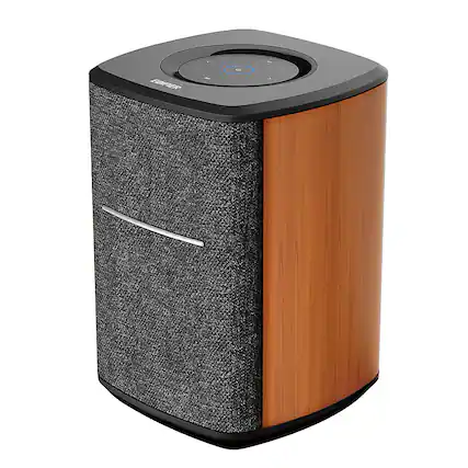 Front. Edifier - MS50A Classic Portable Wi-Fi Speaker - Wood.