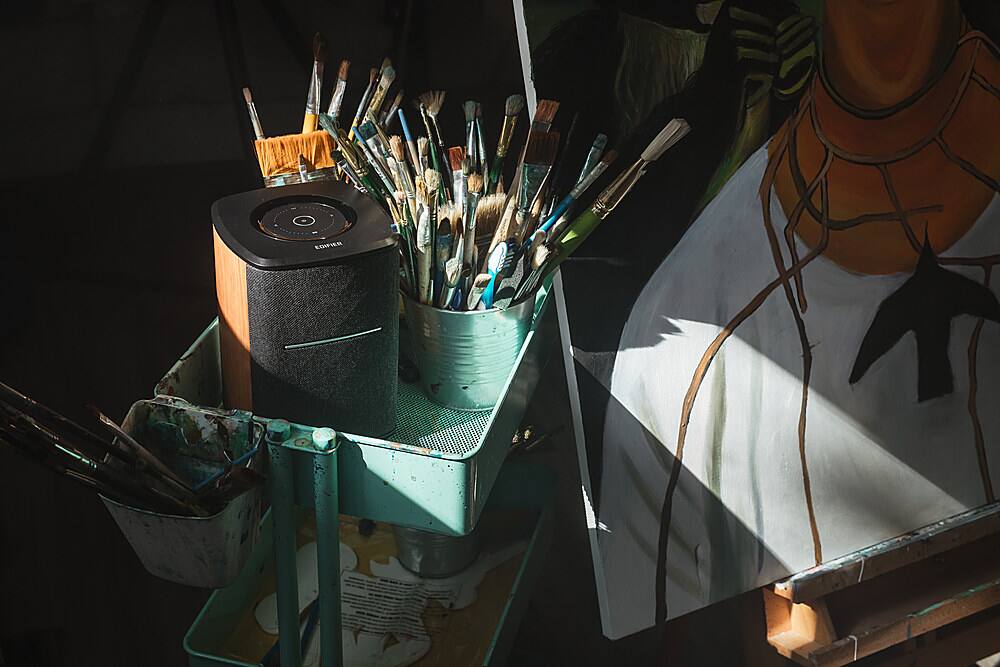 Alt View 16. Edifier - MS50A Classic Portable Wi-Fi Speaker - Wood.