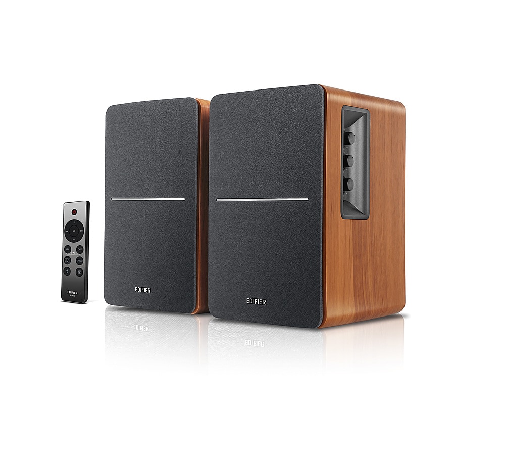 Edifier - R1280DBs Powered Bluetooth Computer Speakers, Bookshelf Speakers - 42W RMS - Soundfield Spacializer - Studio Monitors - Wood - Front_Zoom