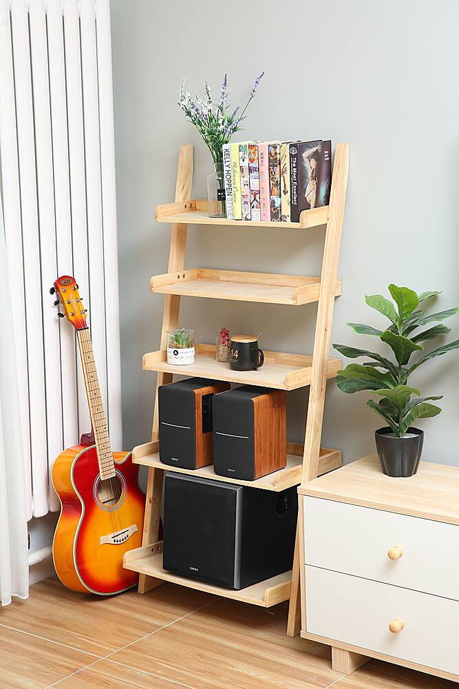 Alt View 15. Edifier - R1280DBs Powered Bluetooth Computer Speakers, Bookshelf Speakers - 42W RMS - Soundfield Spacializer - Studio Monitors - Wood.