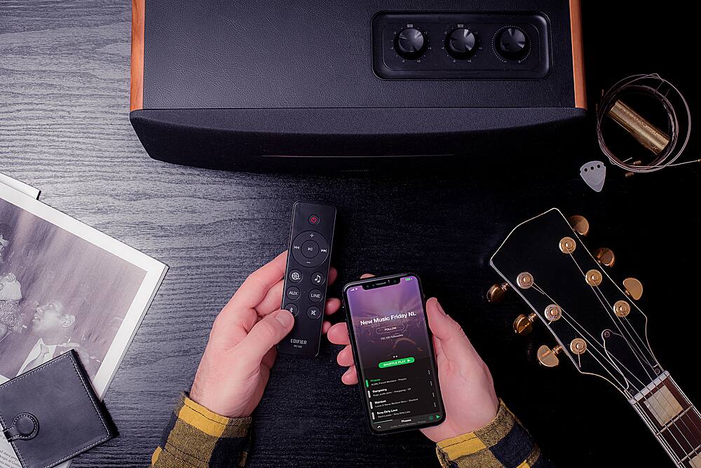 Alt View 14. Edifier - D12 Integrated Desktop Stereo Speaker - Wood.