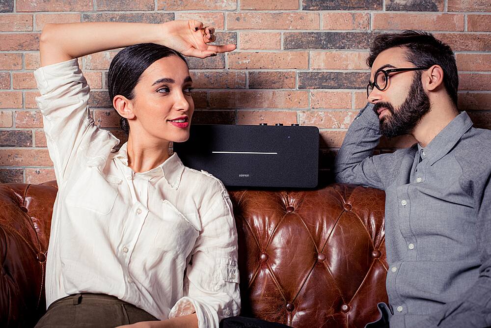 Alt View 16. Edifier - D12 Integrated Desktop Stereo Speaker - Wood.