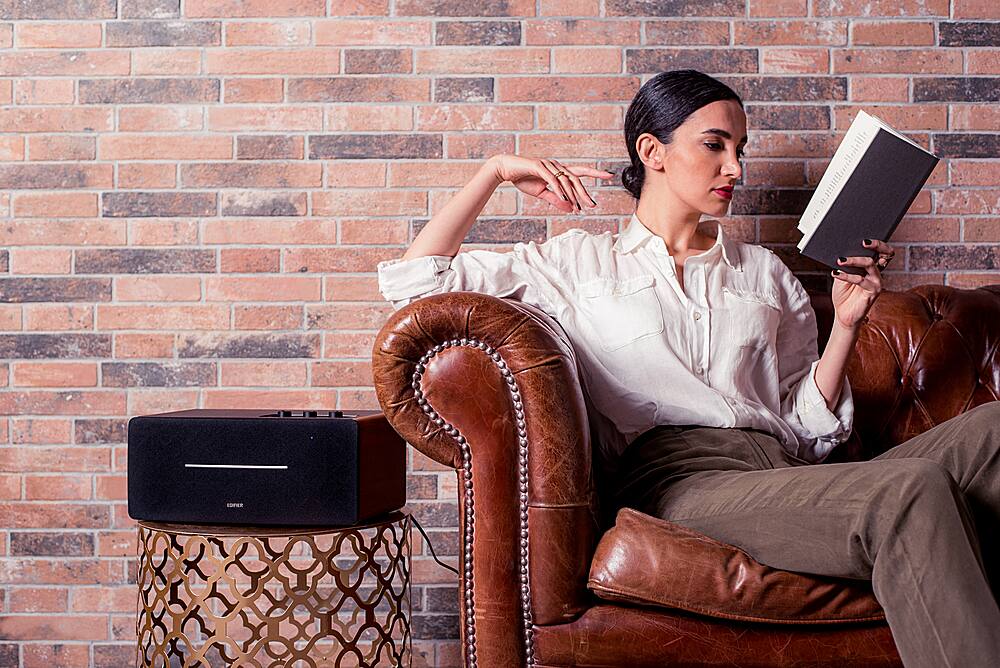 Alt View 18. Edifier - D12 Integrated Desktop Stereo Speaker - Wood.