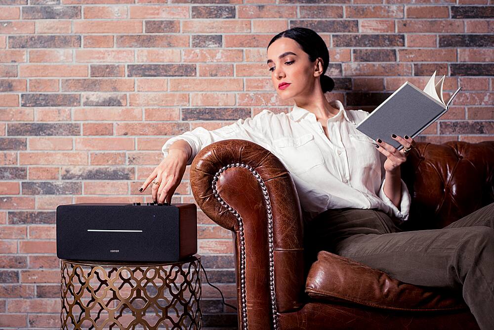 Alt View 19. Edifier - D12 Integrated Desktop Stereo Speaker - Wood.