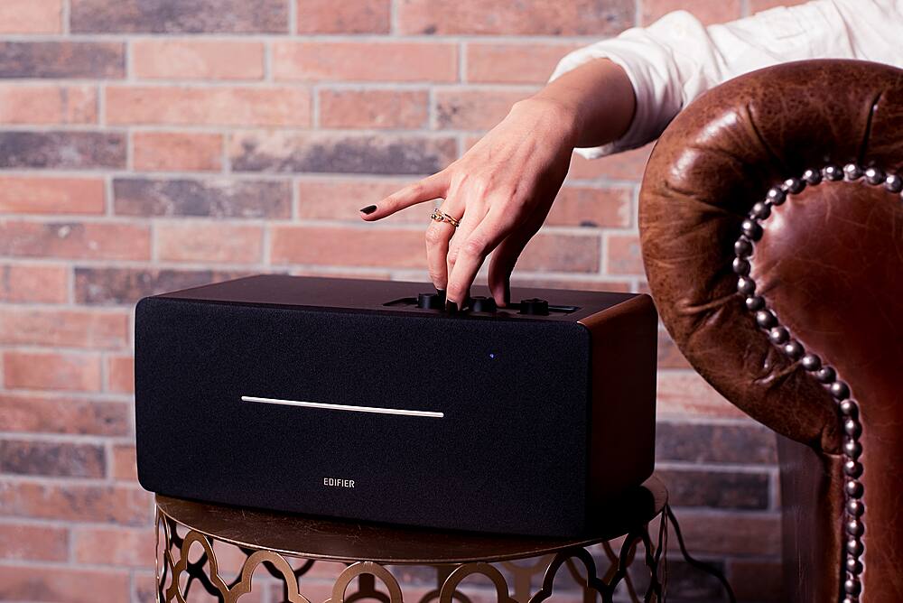 Alt View 20. Edifier - D12 Integrated Desktop Stereo Speaker - Wood.