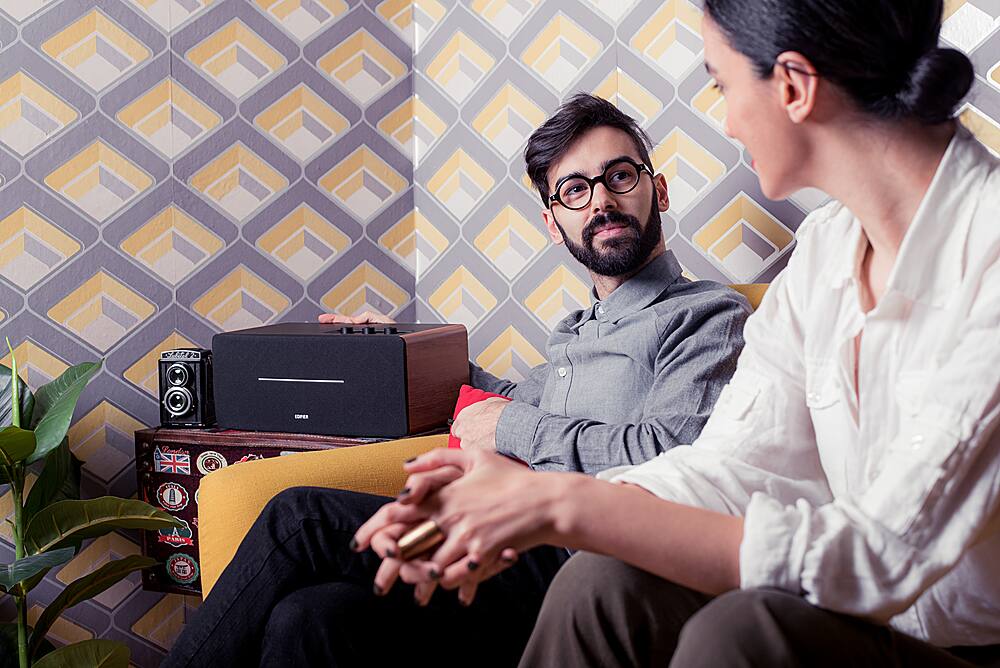 Alt View 21. Edifier - D12 Integrated Desktop Stereo Speaker - Wood.