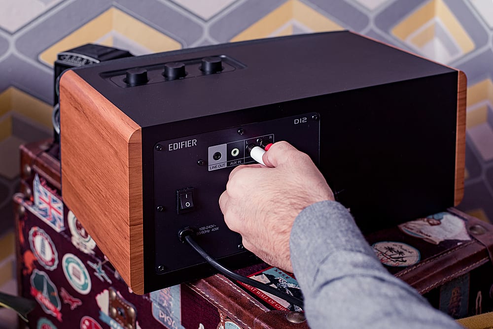 Alt View 22. Edifier - D12 Integrated Desktop Stereo Speaker - Wood.