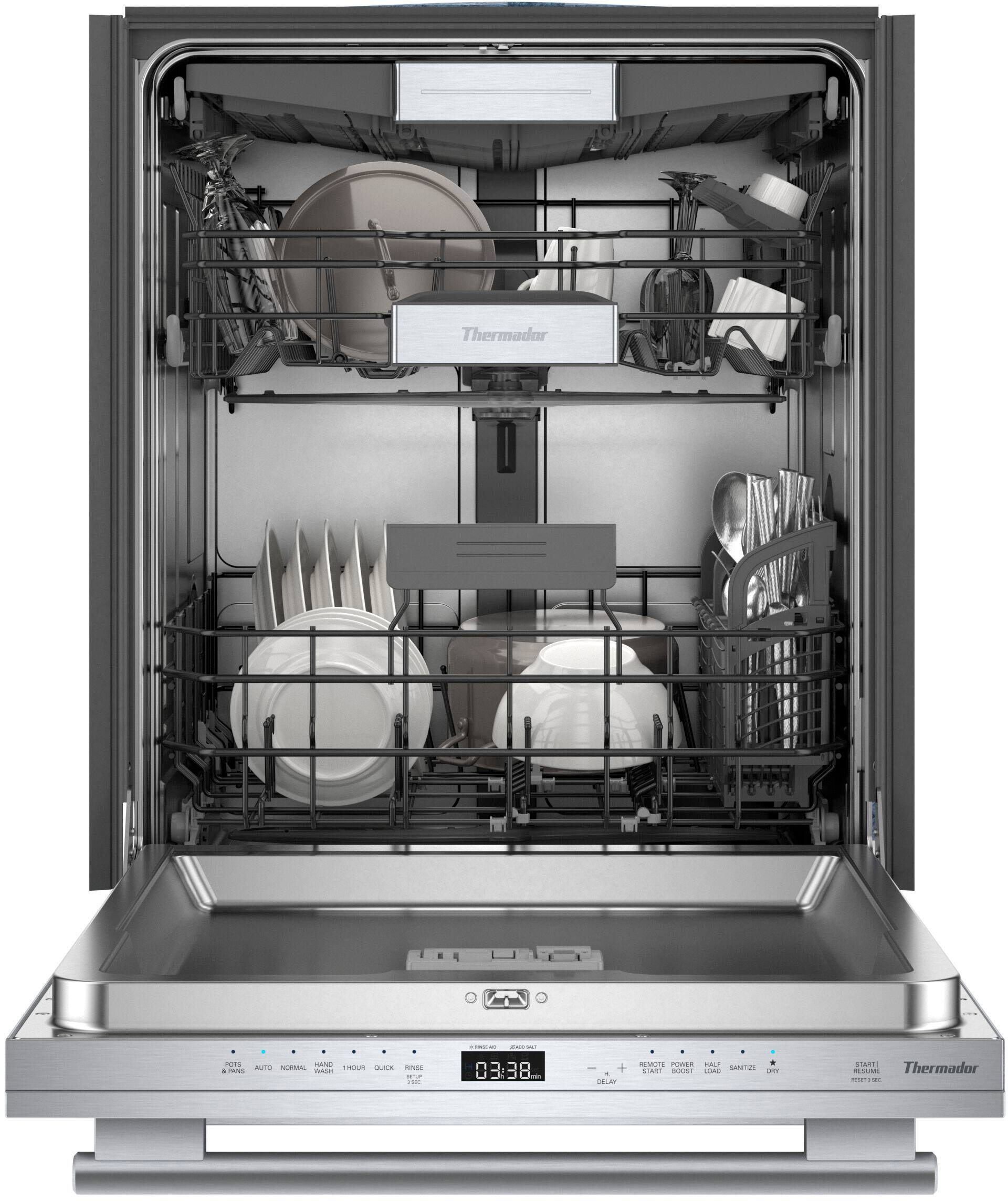 Alt View 1. Thermador - Sapphire 24" Top Control Smart Built-In Stainless Steel Tub Dishwasher with 3rd Rack and Masterpiece Handle, 44 dba - Stainless Steel.