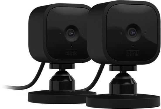 Front. Blink - Mini Indoor 1080p Wireless Security Camera (2-Pack) - Black.