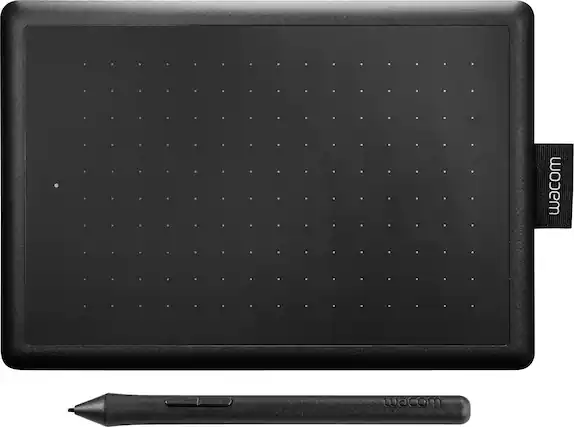 Front. Wacom - One by Wacom Student Drawing Tablet (small) – Works with Chromebook, Mac, PC - Black/Red.