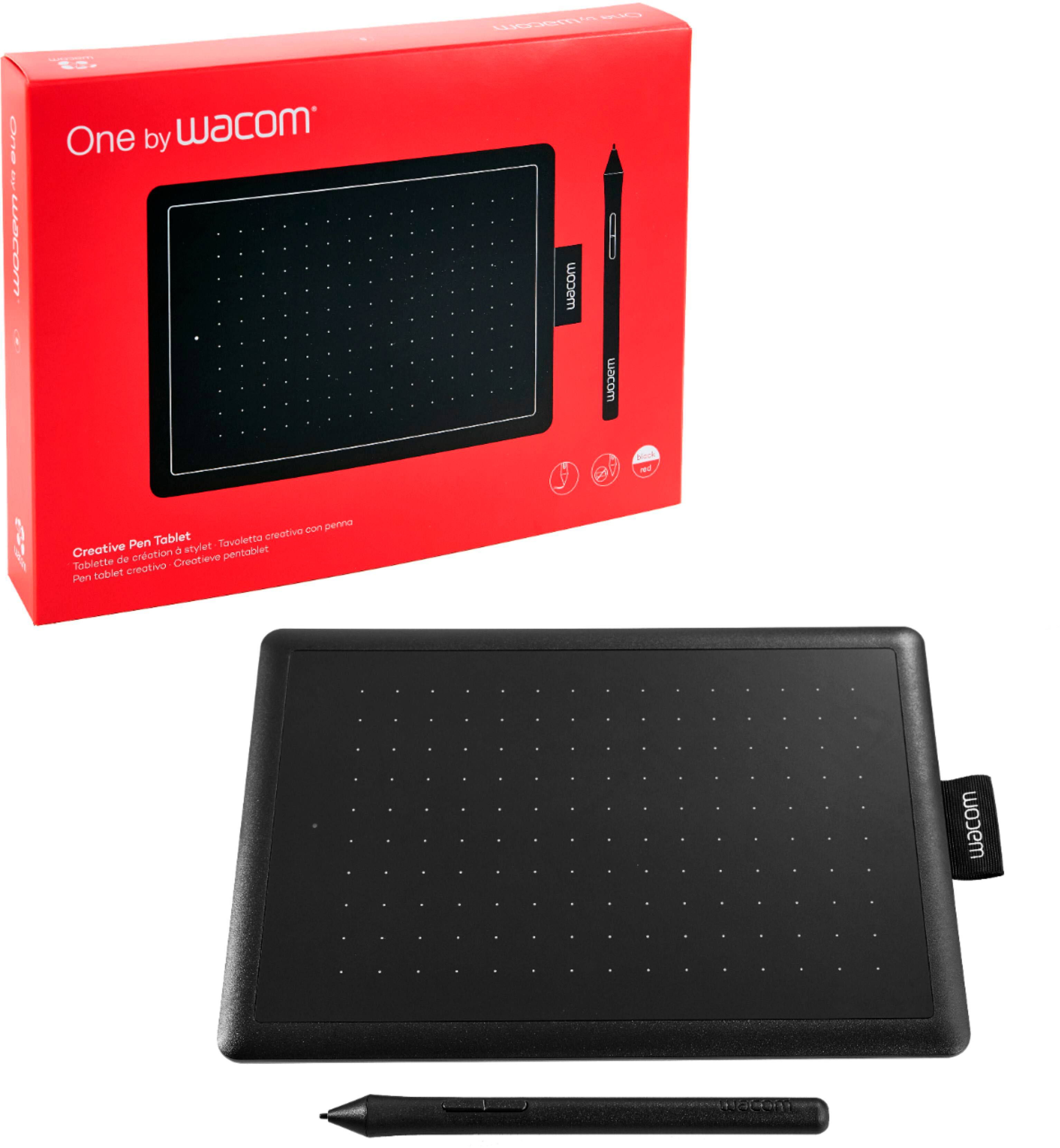 Alt View 16. Wacom - One by Wacom Student Drawing Tablet (small) – Works with Chromebook, Mac, PC - Black/Red.