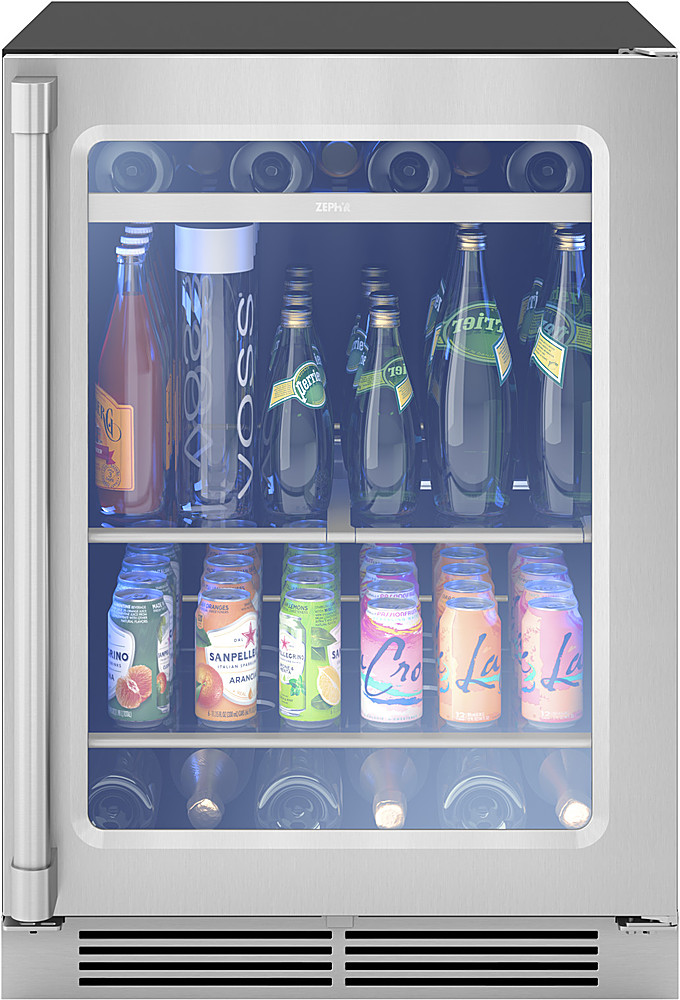 Zephyr Presrv 24 in. 7-Bottle and 108-Can Single Zone Beverage Cooler  Stainless Steel/Glass PRB24C01CG - Best Buy