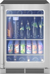 Zephyr - Presrv 24 in. 7-Bottle and 112 Can 5.6 cu/ft Mini Fridge Single Zone Beverage Cooler - Stainless Steel/Glass - Front_Zoom