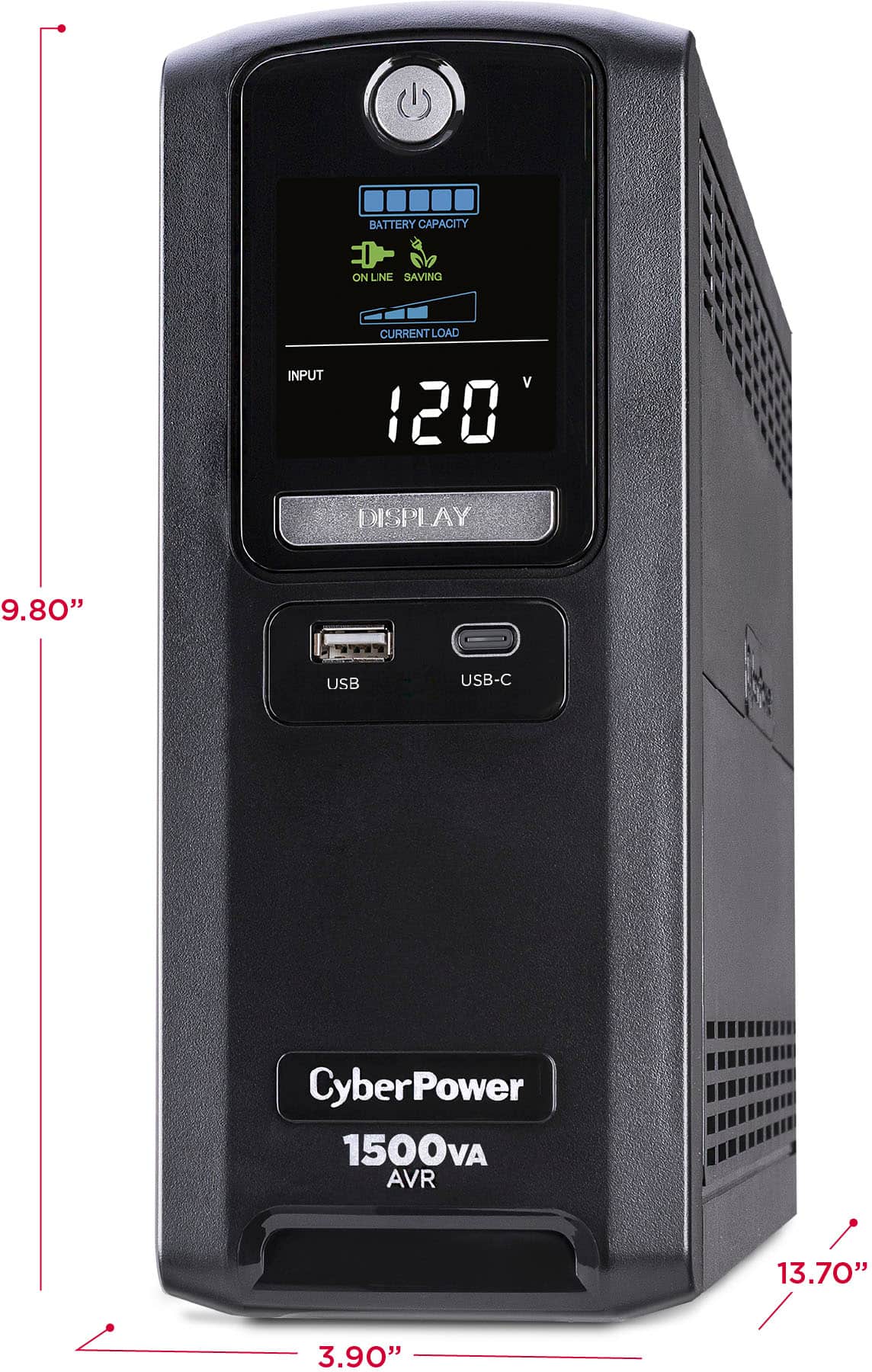 Alt View 16. CyberPower - LX1500GU3 Battery Backup UPS Systems - Black.