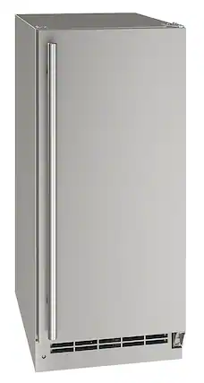 Left. U-Line - U-Line 15"W. Freestanding/Built-In 55lb. Daily Production Full Cube Ice Maker - Stainless steel.