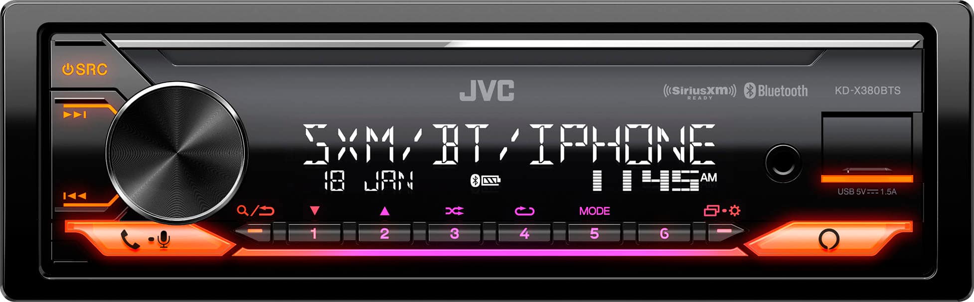 Alt View 11. JVC - In-Dash Digital Media Receiver - Built-in Bluetooth - Satellite Radio-ready with Detachable Faceplate - Black.