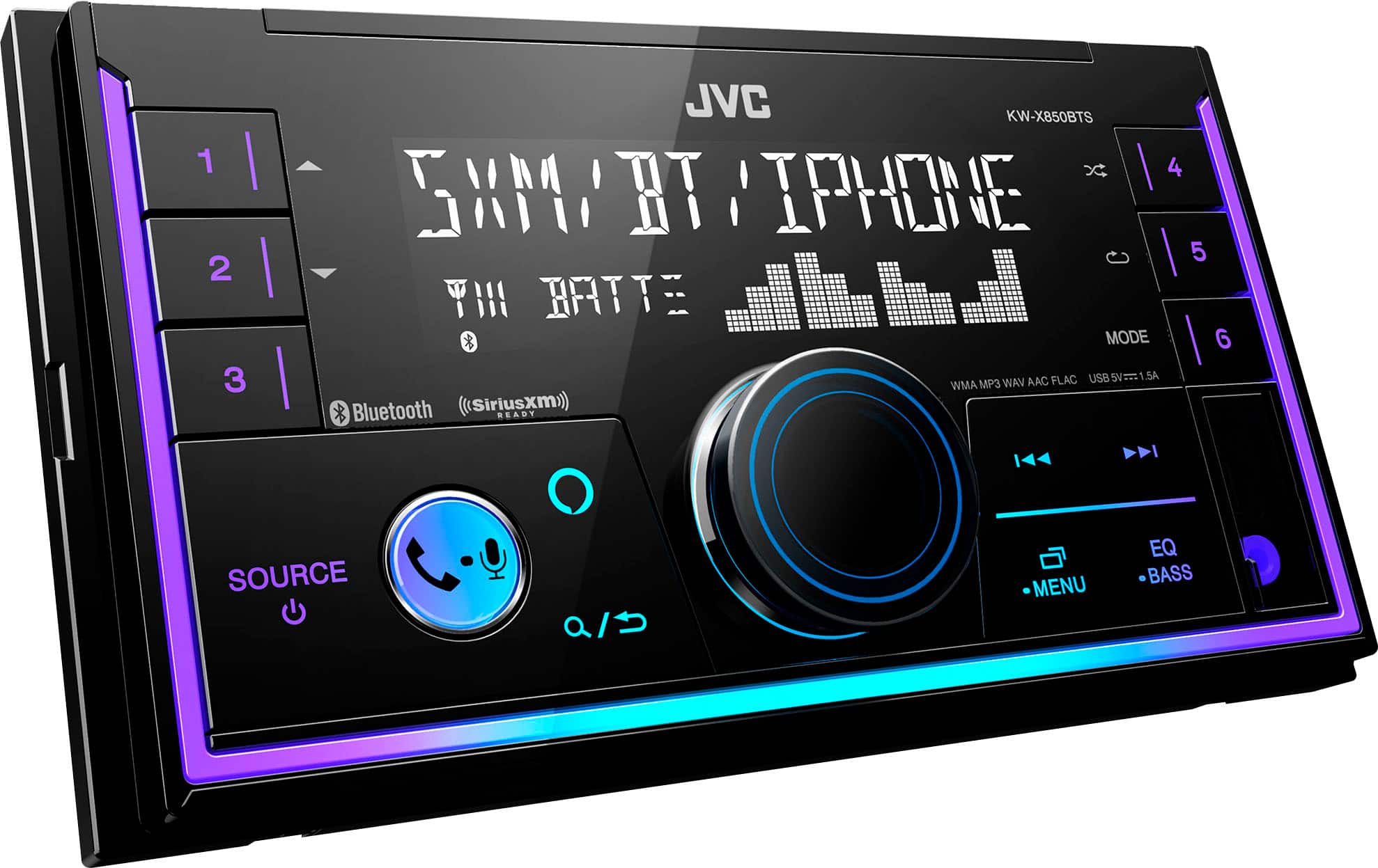 Angle. JVC - Built-in Bluetooth - In-Dash Digital Media Receiver - Black.