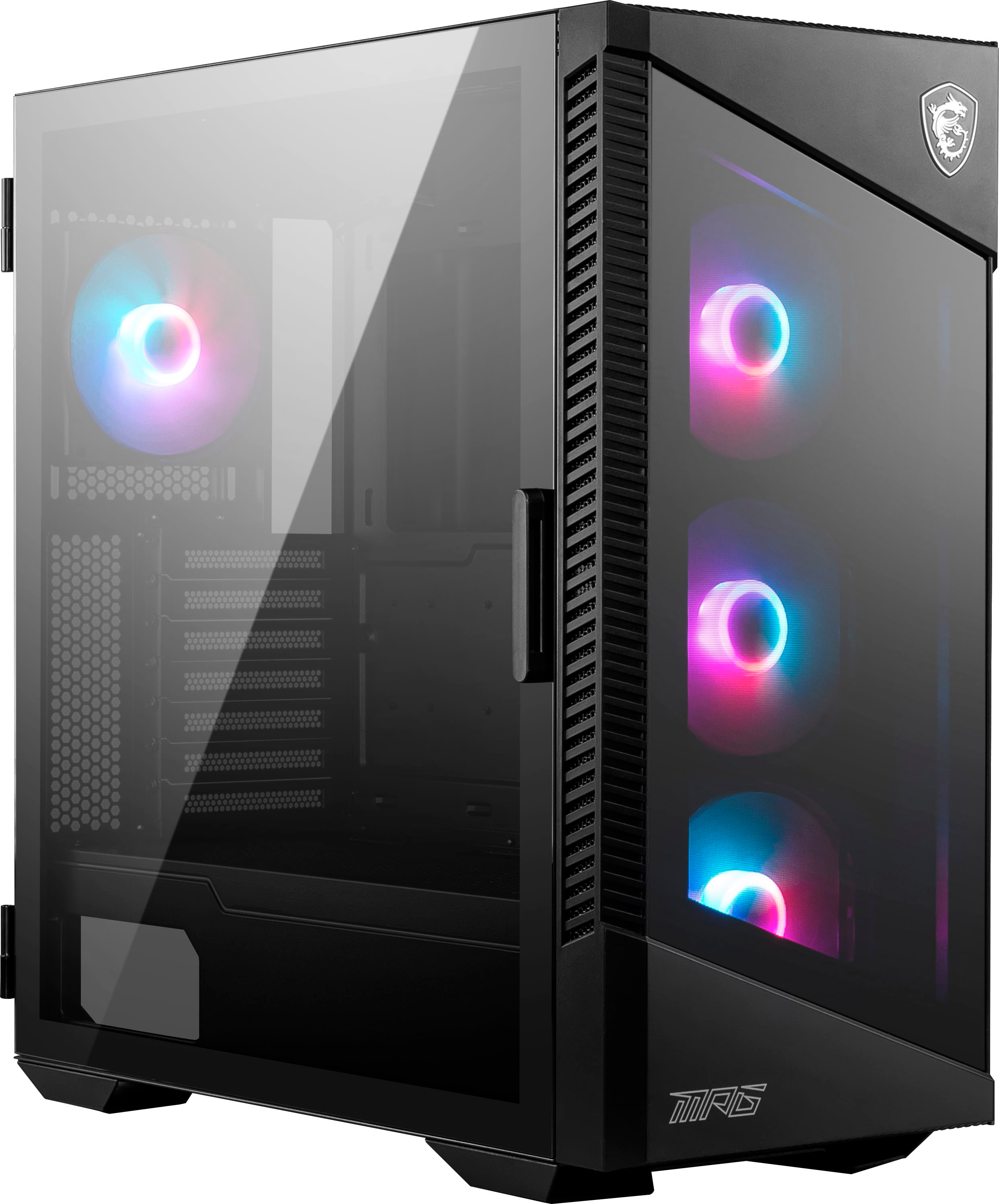  MSI MPG GUNGNIR 110R - Premium Mid-Tower Gaming PC Case -  Tempered Glass Side Panel - 4 x ARGB 120mm Fans - Liquid Cooling Support up  to 360mm Radiator - Two-Tone